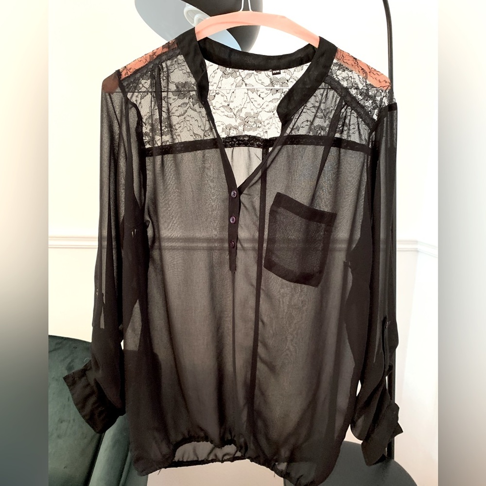 Transparent black blouse